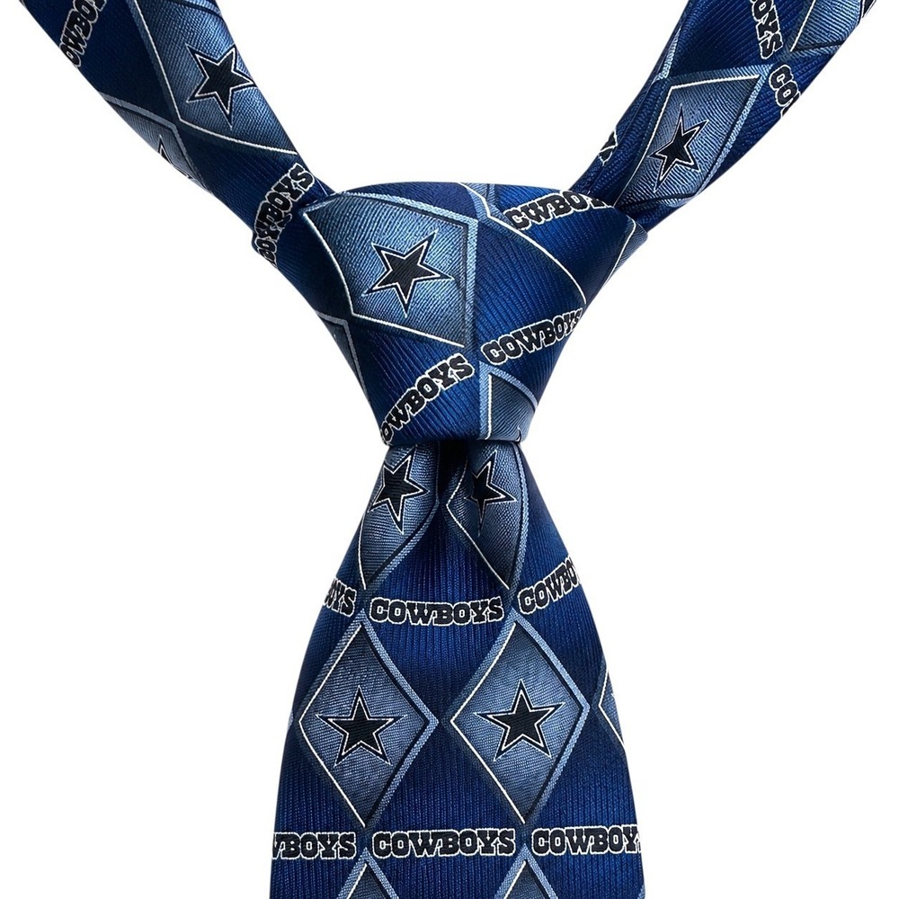 NFL Men Dallas Cowboys Necktie Blue OS Sports Fan Gameday Silk Tie